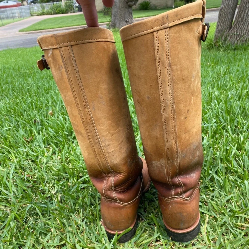 King Ranch Chippewa Mens 10D Leather Snake Boots Brown 90220 Made in USA